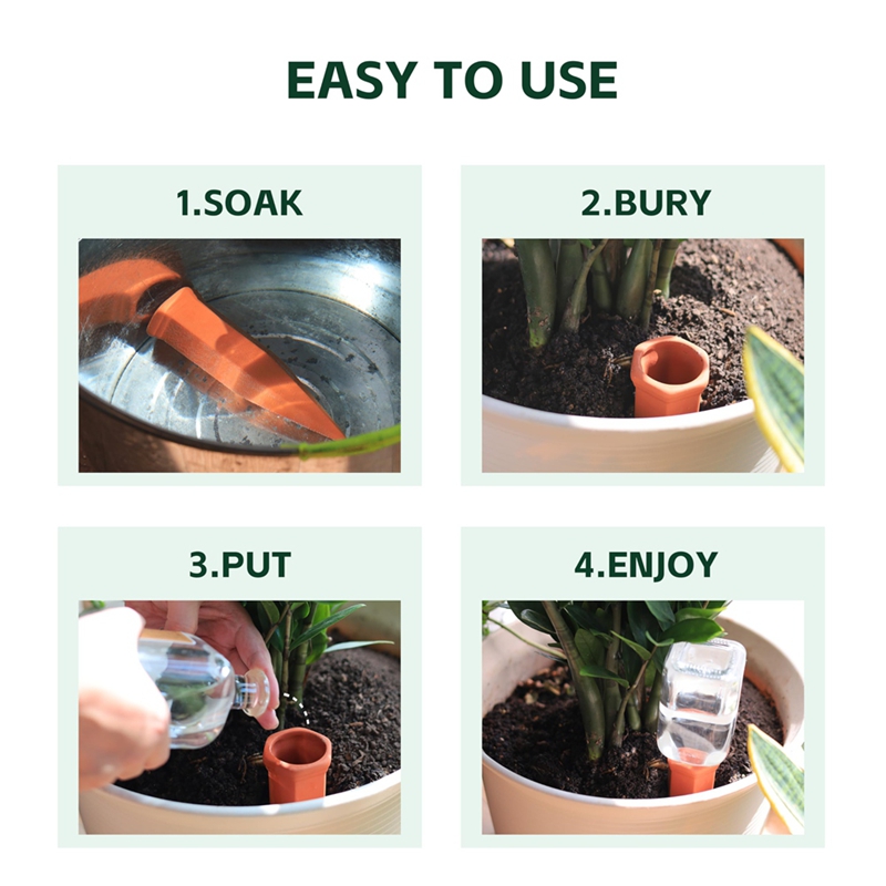 Self Watering Insert - หัวฉีดน้ำดินเผา, แท่งรดน้ำรูปขวดไวน์, อุปกรณ์รดน้ำต้นไม้แบบปล่อยน้ำช้าสำหรับปลูกต้นไม้ในร่มและกลางแจ้ง-SPMI