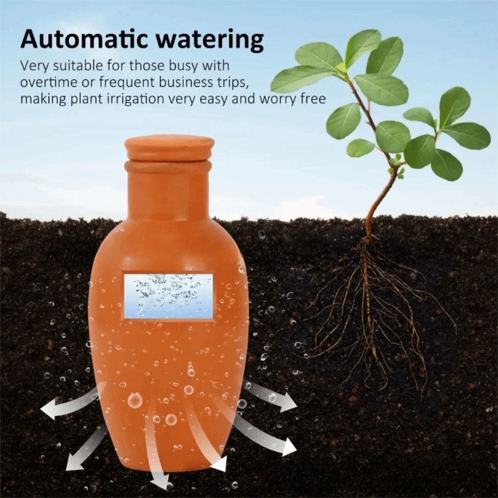 Self Watering Insert - 4 ชิ้น วัสดุทำจากดินเผา หัวจ่ายน้ำอัตโนมัติ จ่ายน้ำอย่างสม่ำเสมอ ใช้งานได้หลากหลาย